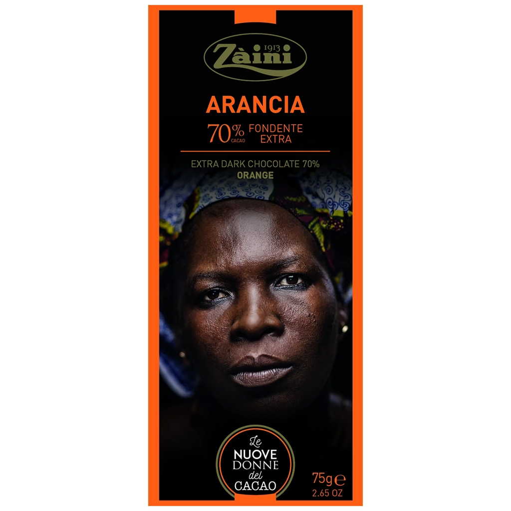 ZAINI Czekolada gorzka 70% kakao z nutą pomarańczy 75g - Zaini