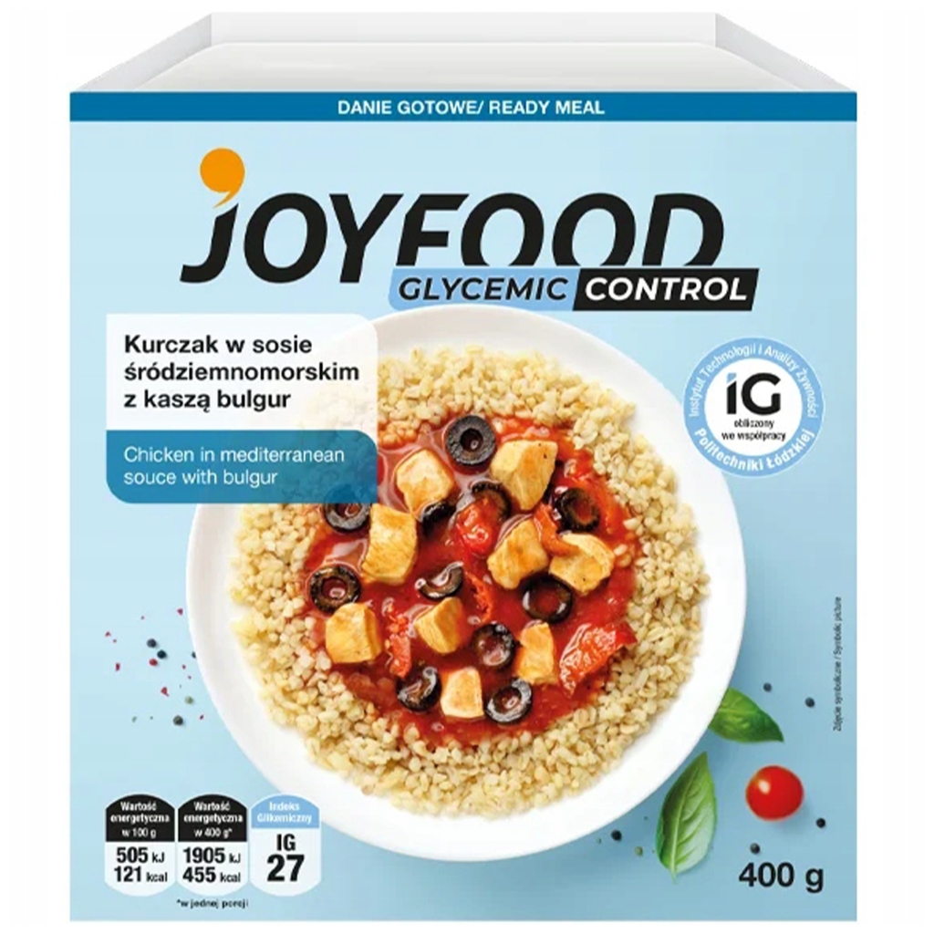 JOYFOOD Kurczak w sosie śródziemnomorskim z kaszą bulgur 400g - Joyfood