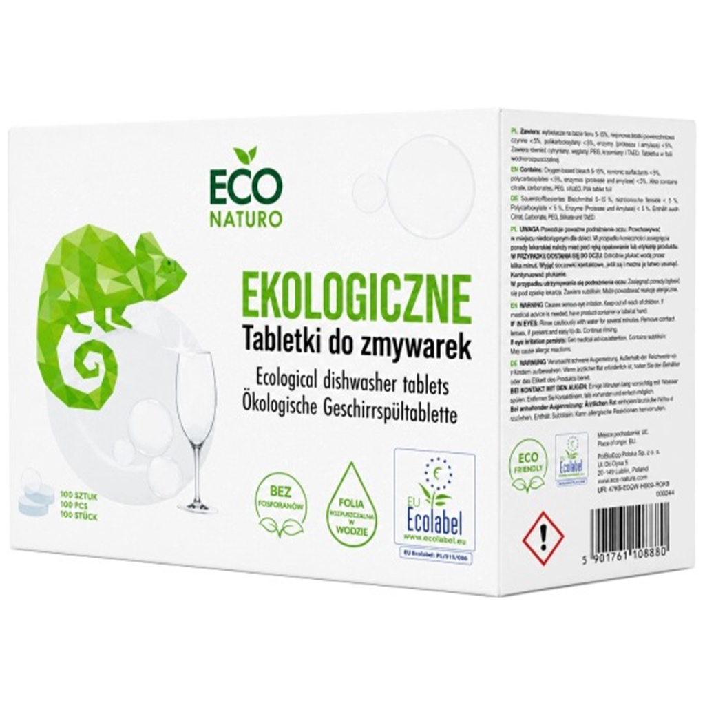 ECO NATURO Ekologiczne tabletki do zmywarki All in One 100szt