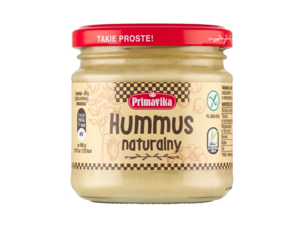 Hummus naturalny pasta kanapkowa 160g - Primavika