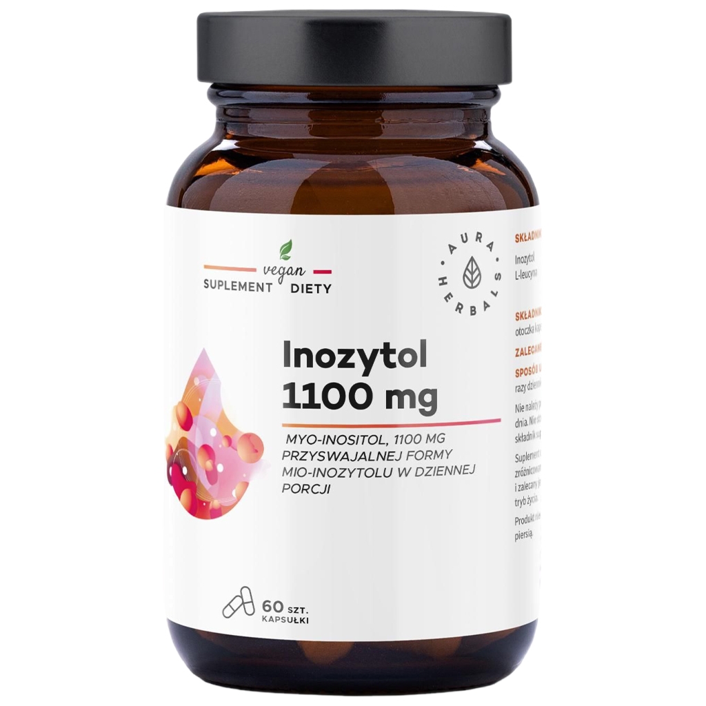 AURA HERBALS Inozytol 1100 mg, Myo-Inositol, kapsułki 60 szt. - Aura Herbals