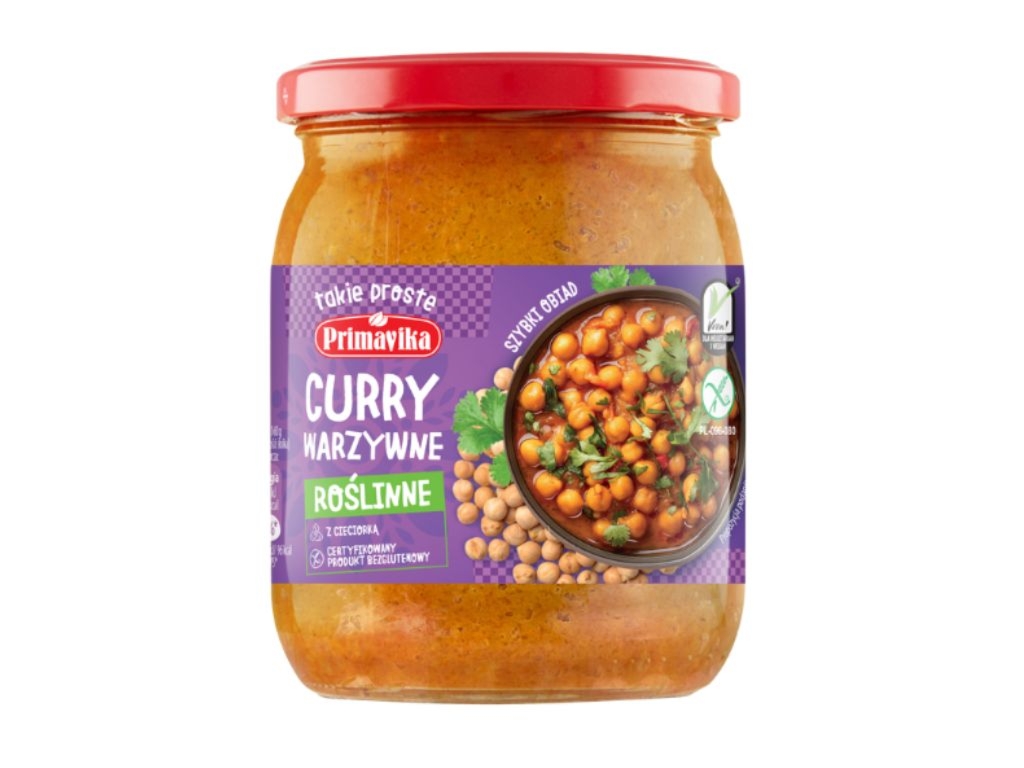 Curry warzywne roślinne danie obiadowe 470g - Primavika