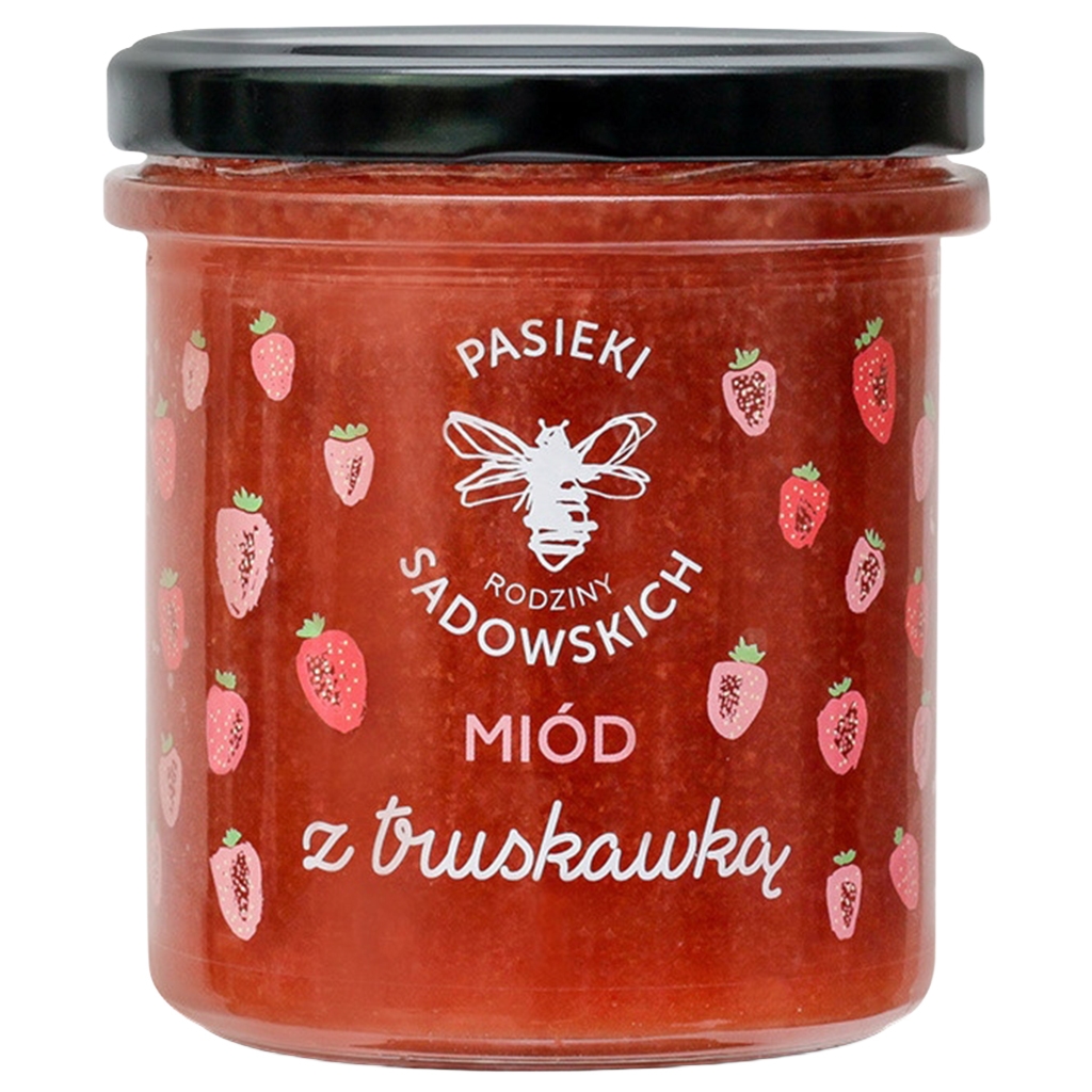 PASIEKI RODZINY SADOWSKICH Miód z truskawką 430g - Pasieki Rodziny Sadowskich