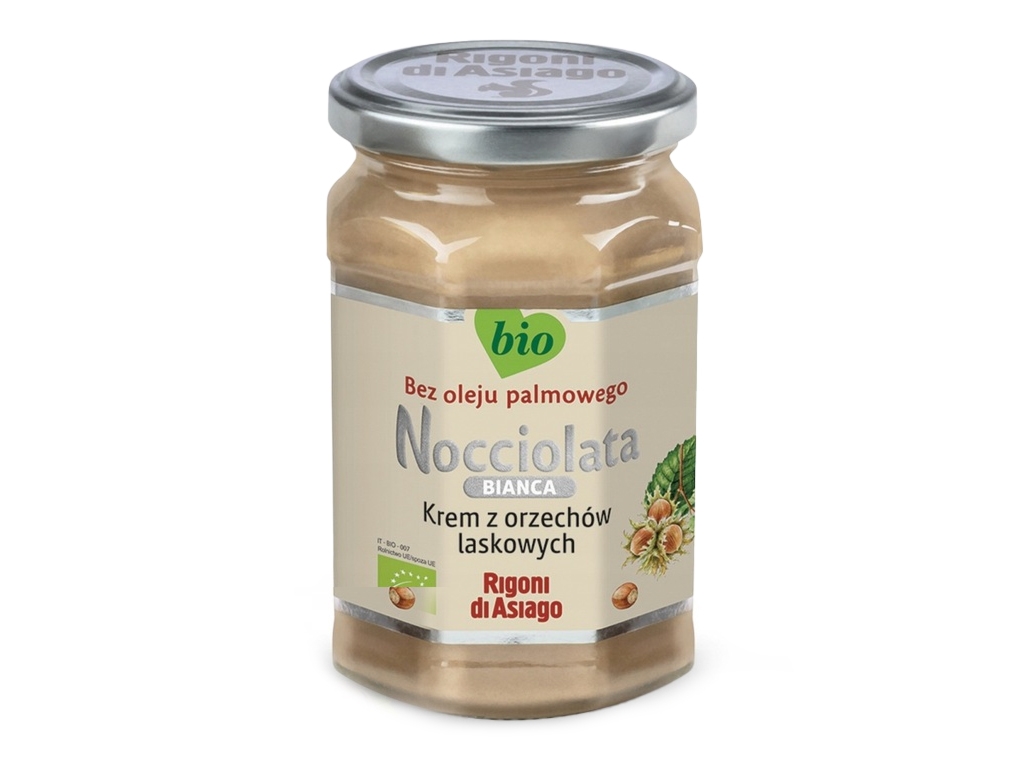 BIO Krem z orzech lask. 30% BIANCA 250g Nocciolata - Rigoni Di Asiago
