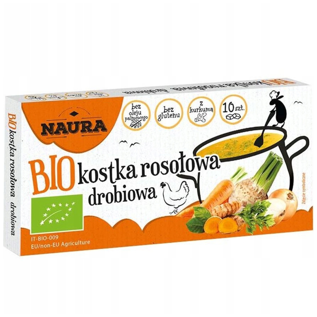 Kostka rosołowa drobiowa BIO 100 g - Naura