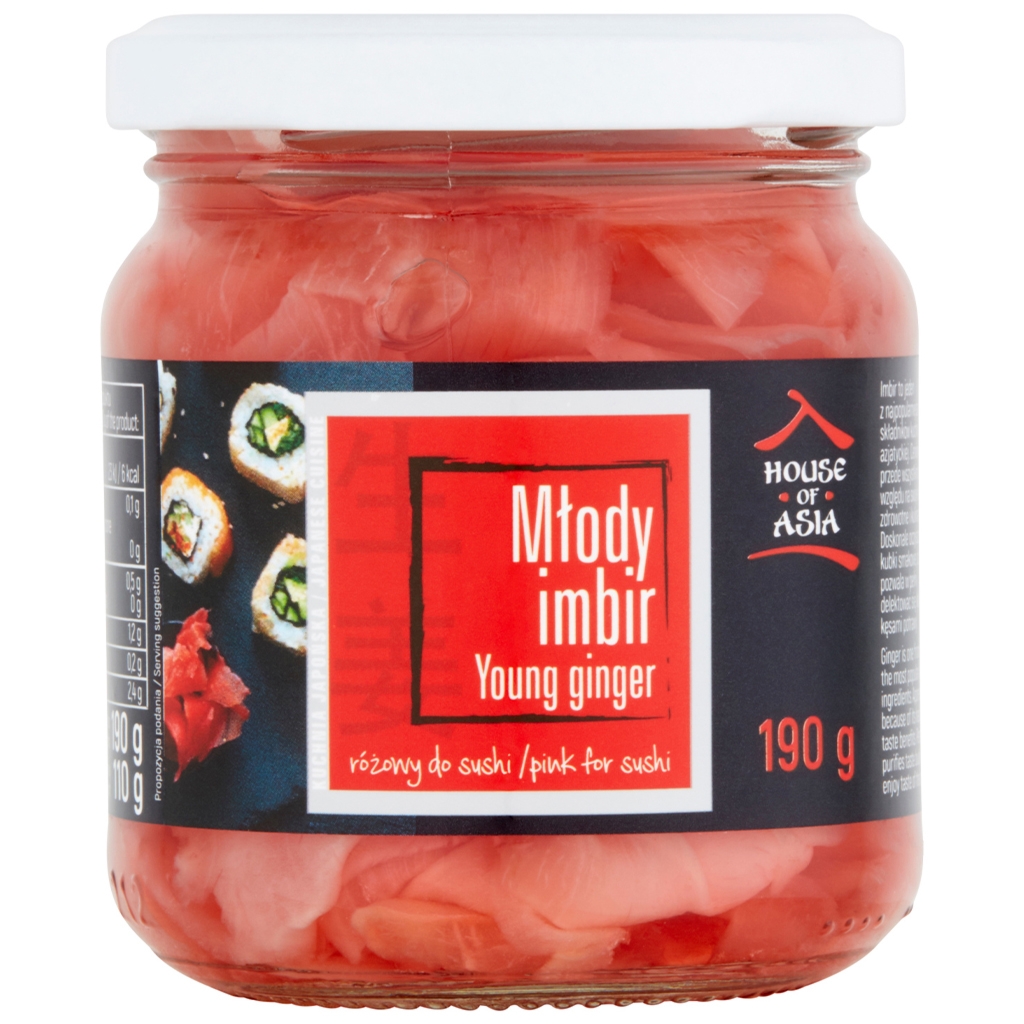 House of Asia Młody imbir do sushi różowy 190g - House Of Asia