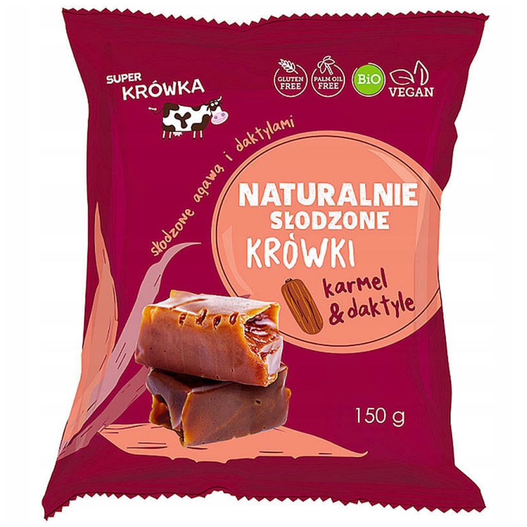 Super Krówka Krówki naturalnie słodzone daktylem i agawą BIO 150g - Super Krówka