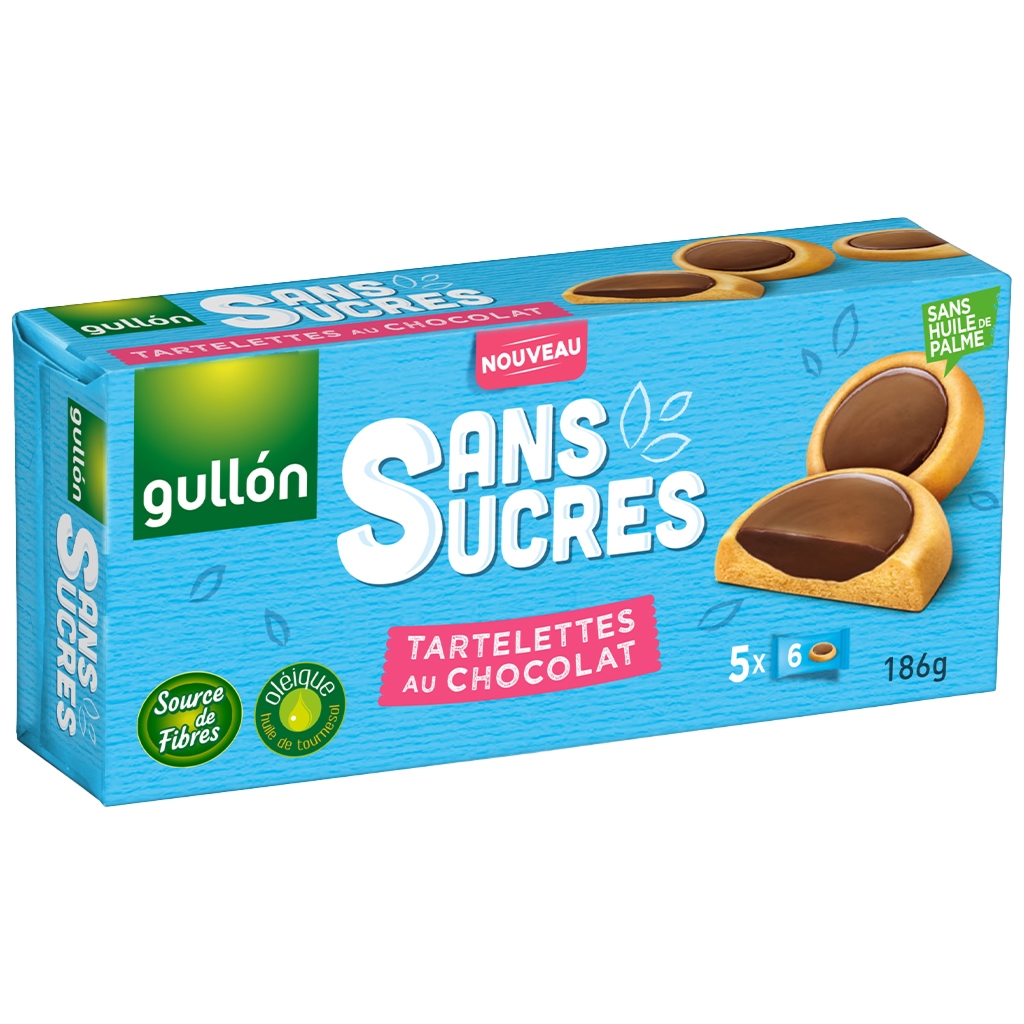 Gullón Ciasteczka oblane czekoladą bez dodatku cukru 186 g - Gullón