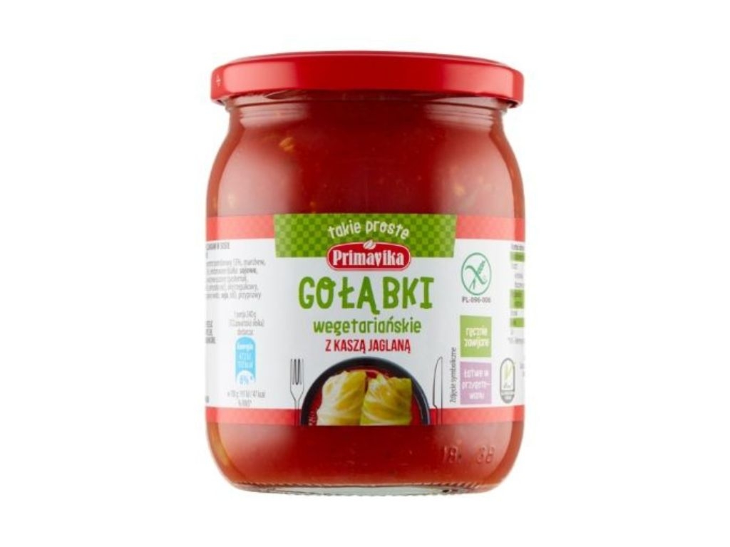 Gołąbki roślinne z kaszą jaglaną danie obiadowe 480g - Primavika