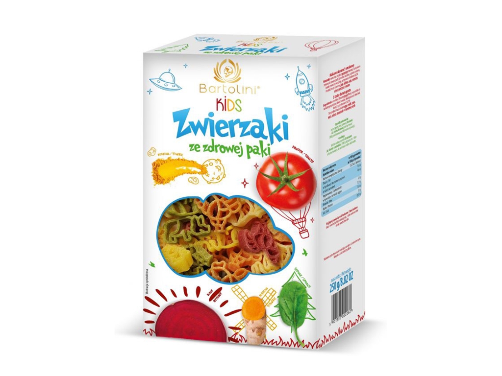 Makaron zwierzaki 250g Bartolini KIDS (dla dzieci) - Bartolini