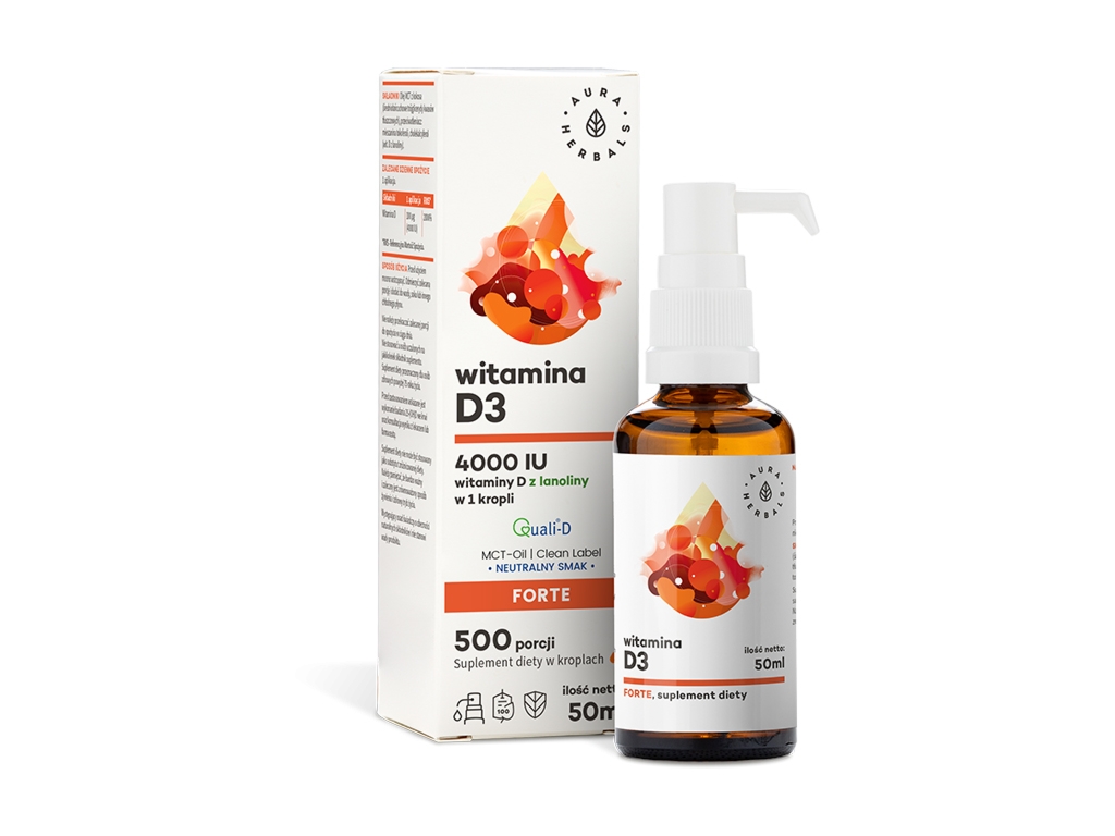 Witamina D3 4000 IU w oleju MCT 50 ml - Aura Herbals