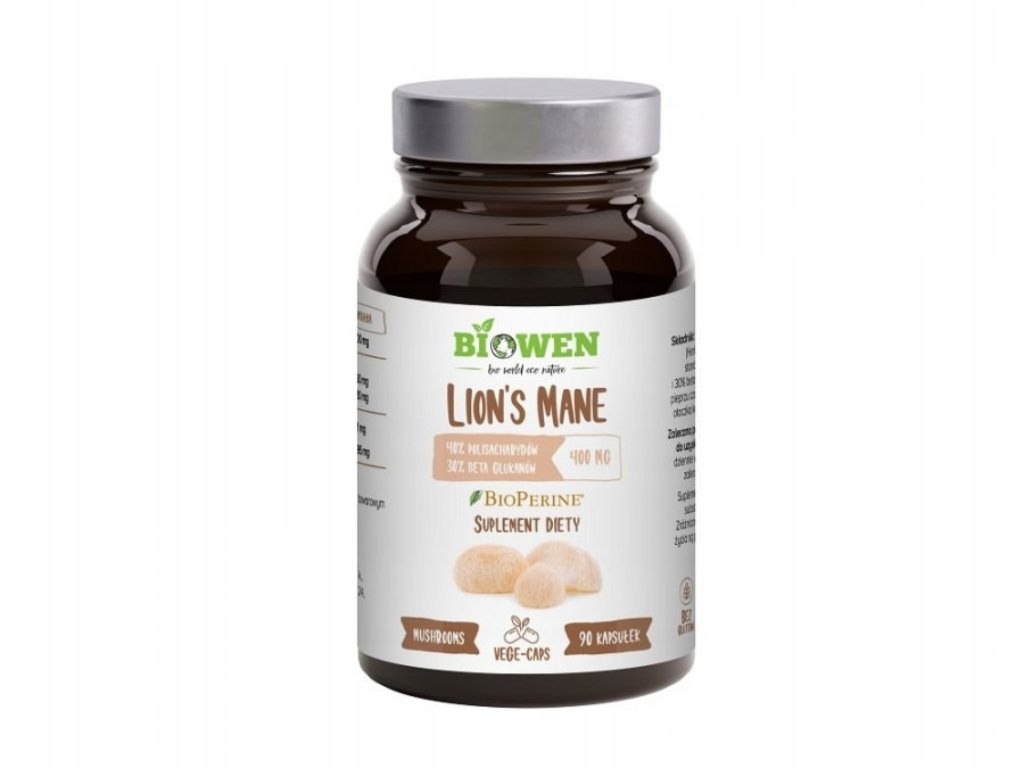 Ekstrakt z Lion’s Mane soplówka jeżowata 400mg 90 kapsułek - Biowen