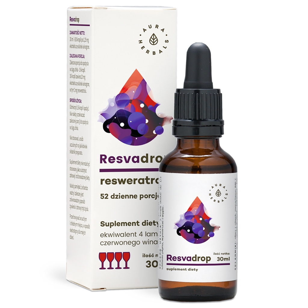 Resvadrop, Resweratrol, krople 30 ml - Aura Herbals