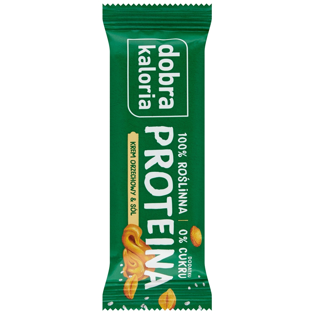 Dobra Kaloria Baton proteinowy Krem orzechowy & Sól bez dodatku cukru 45 g - Dobra Kaloria