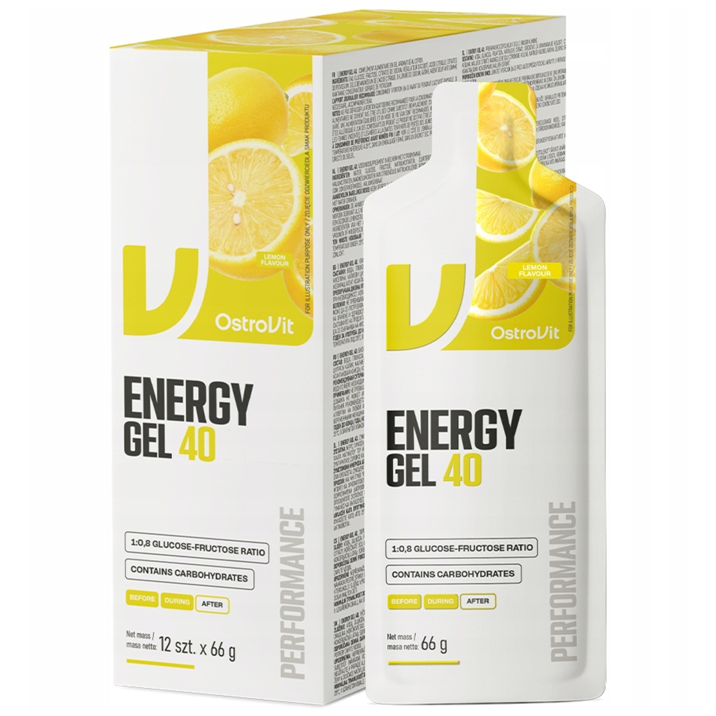 OstroVit Energy Gel 40 (lemon, BOX 12 x 66 g) - Ostrovit