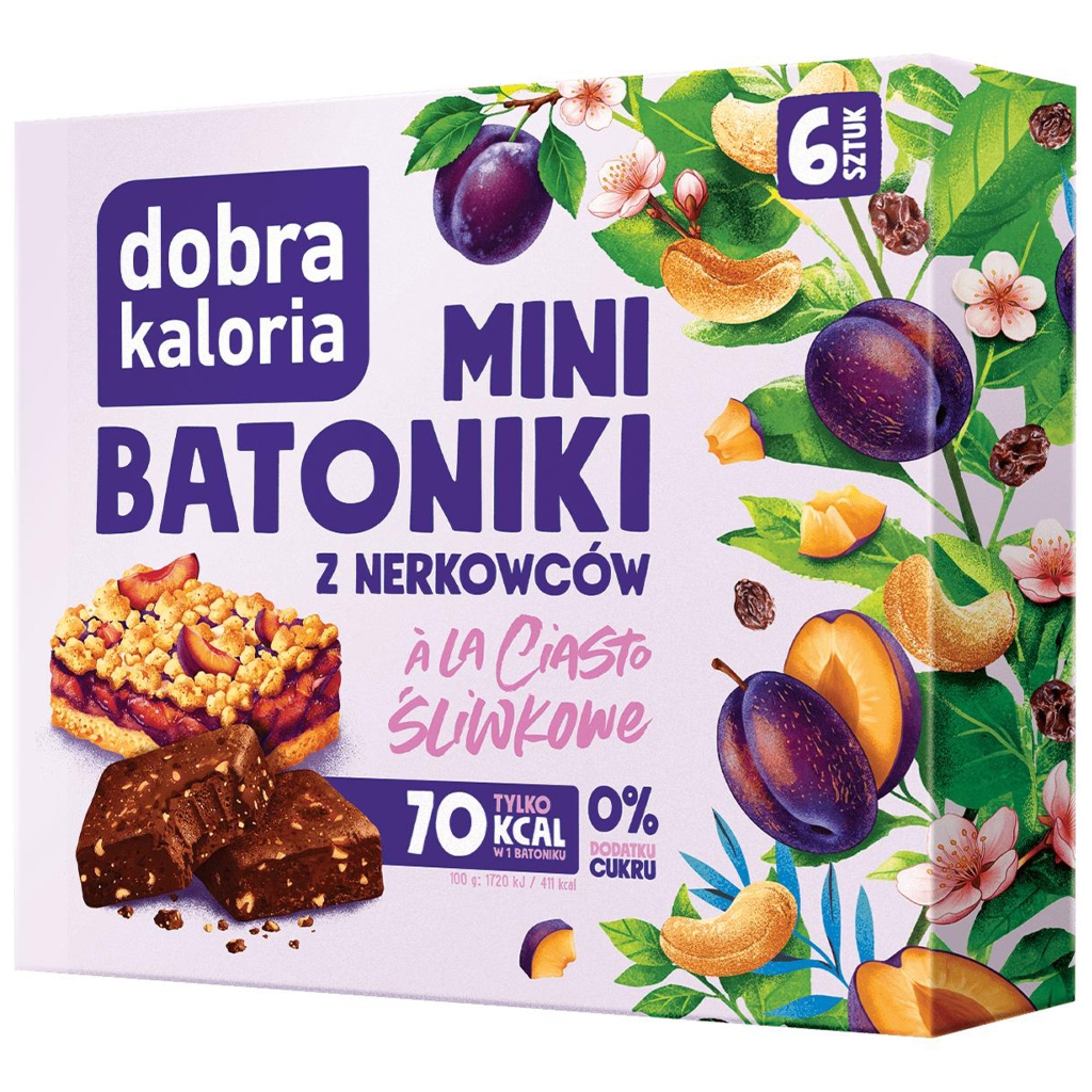 Dobra Kaloria Mini batoniki z nerkowców à la ciasto śliwkowe bdc 102g - Dobra Kaloria