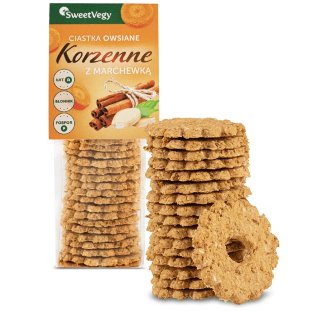 SweetVegy Ciastka owsiane Korzenne z marchewką 100g - Sweetvegy