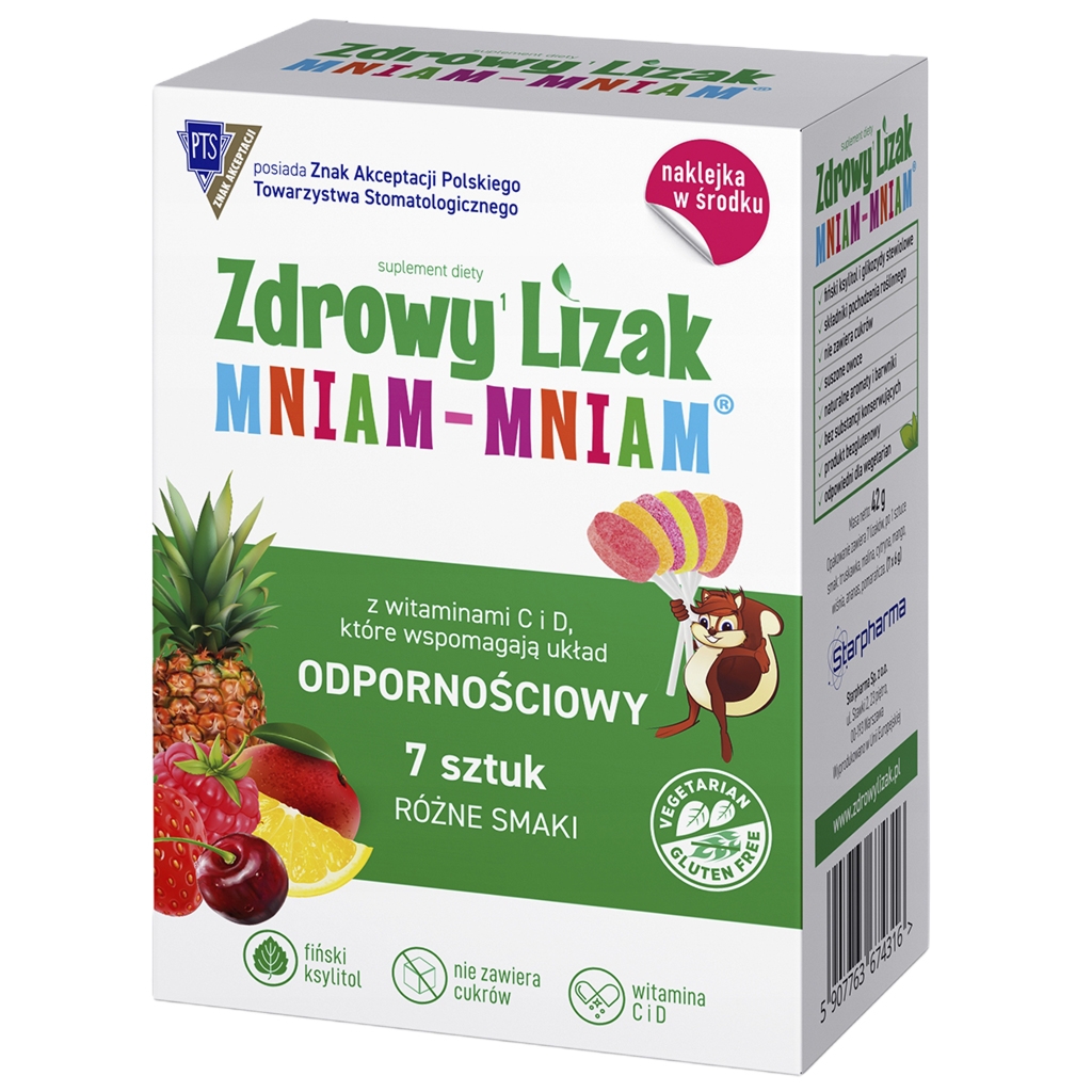 Lizak zestaw 7 sztuk mix + naklejka - Starpharma