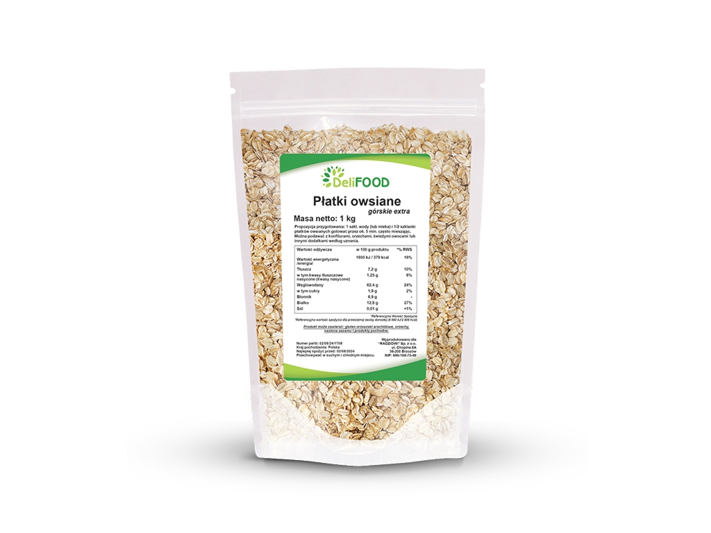 Płatki owsiane 1000g - Delifood