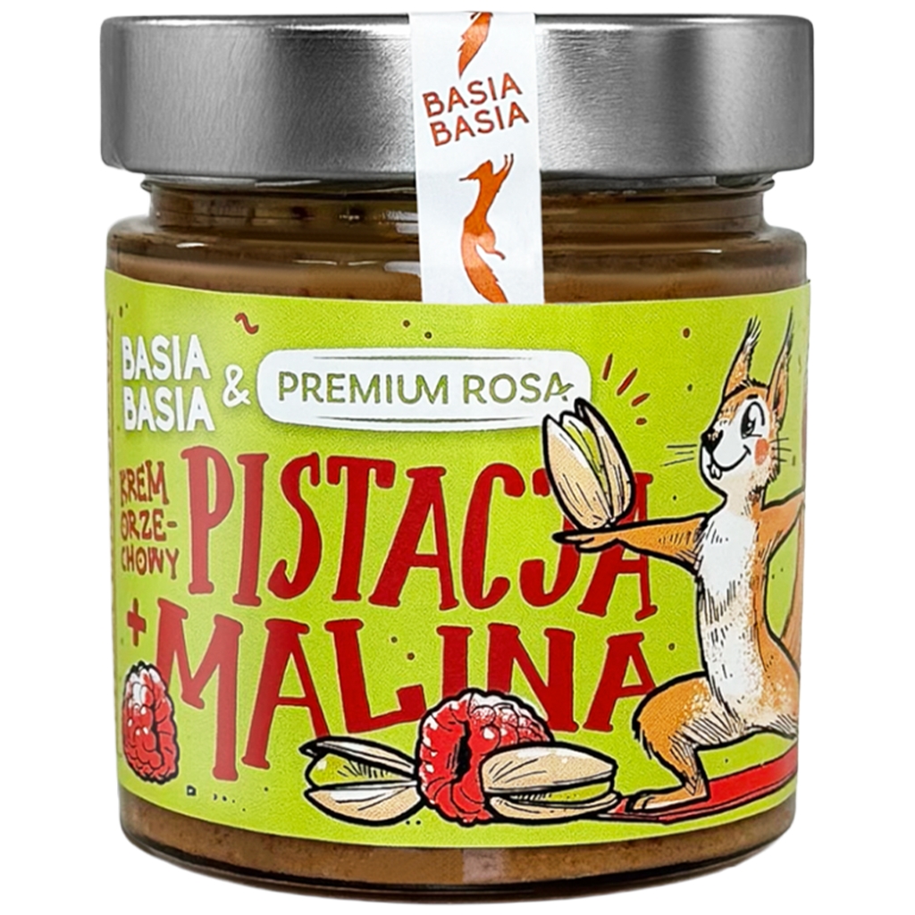 Krem orzechowy z pistacji i malin 195 g - Basia Basia