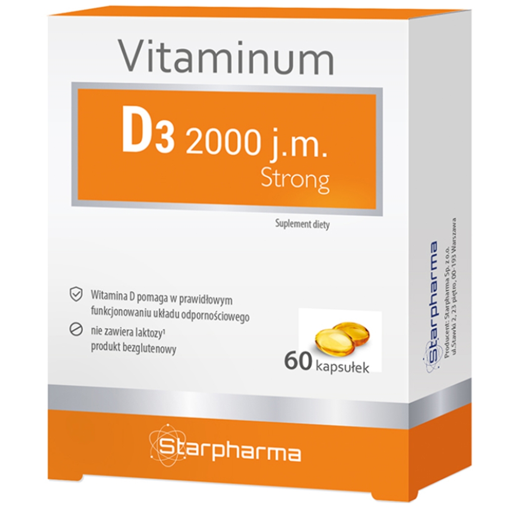 STARPHARMA VITAMINUM D3 2000 J.M. 60 kaps - Starpharma