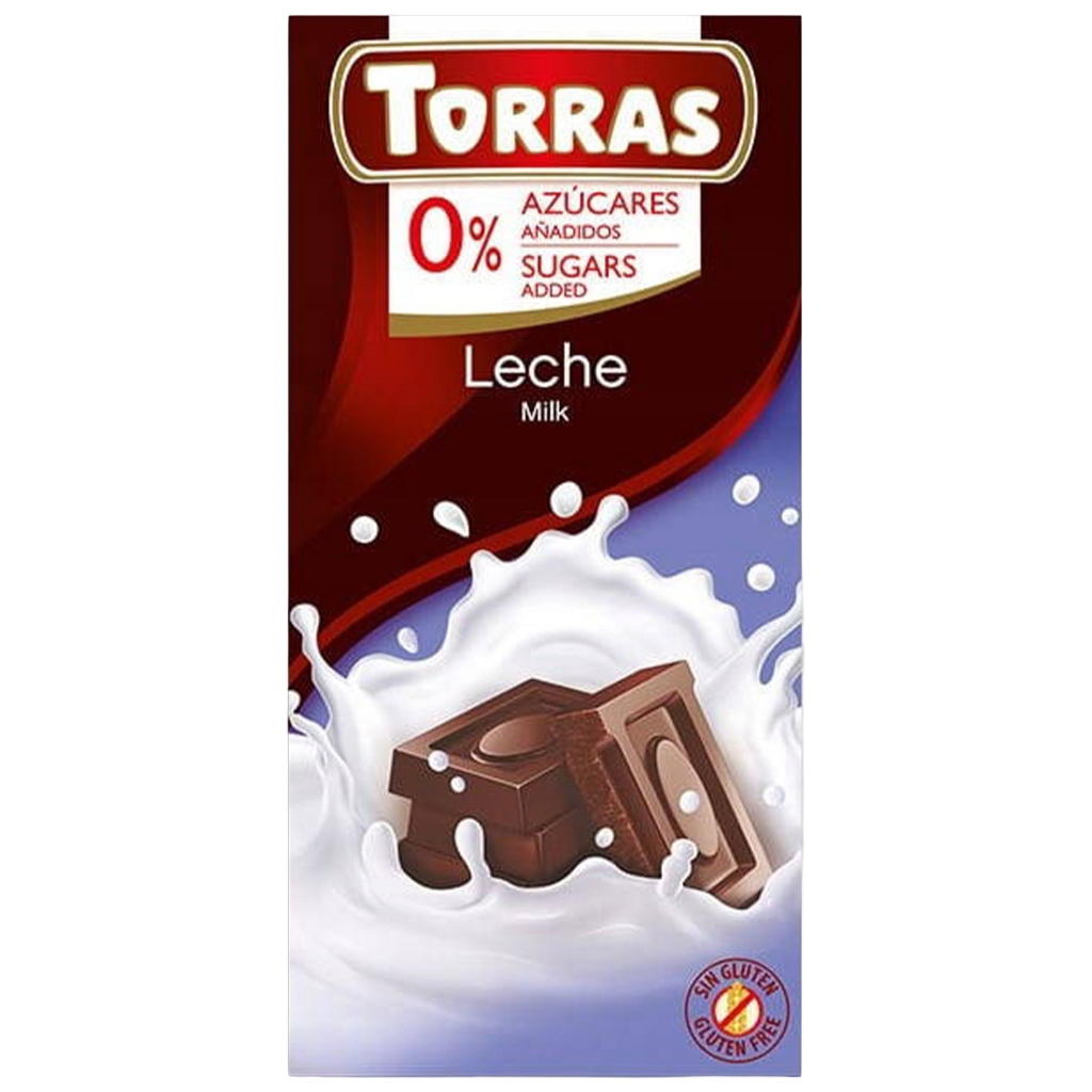 TORRAS Czekolada mleczna bez dodatku cukru 75 g - Torras