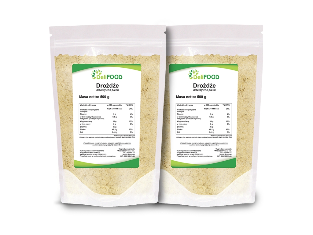 Płatki drożdżowe 1 kg (2 x 500g) - Delifood