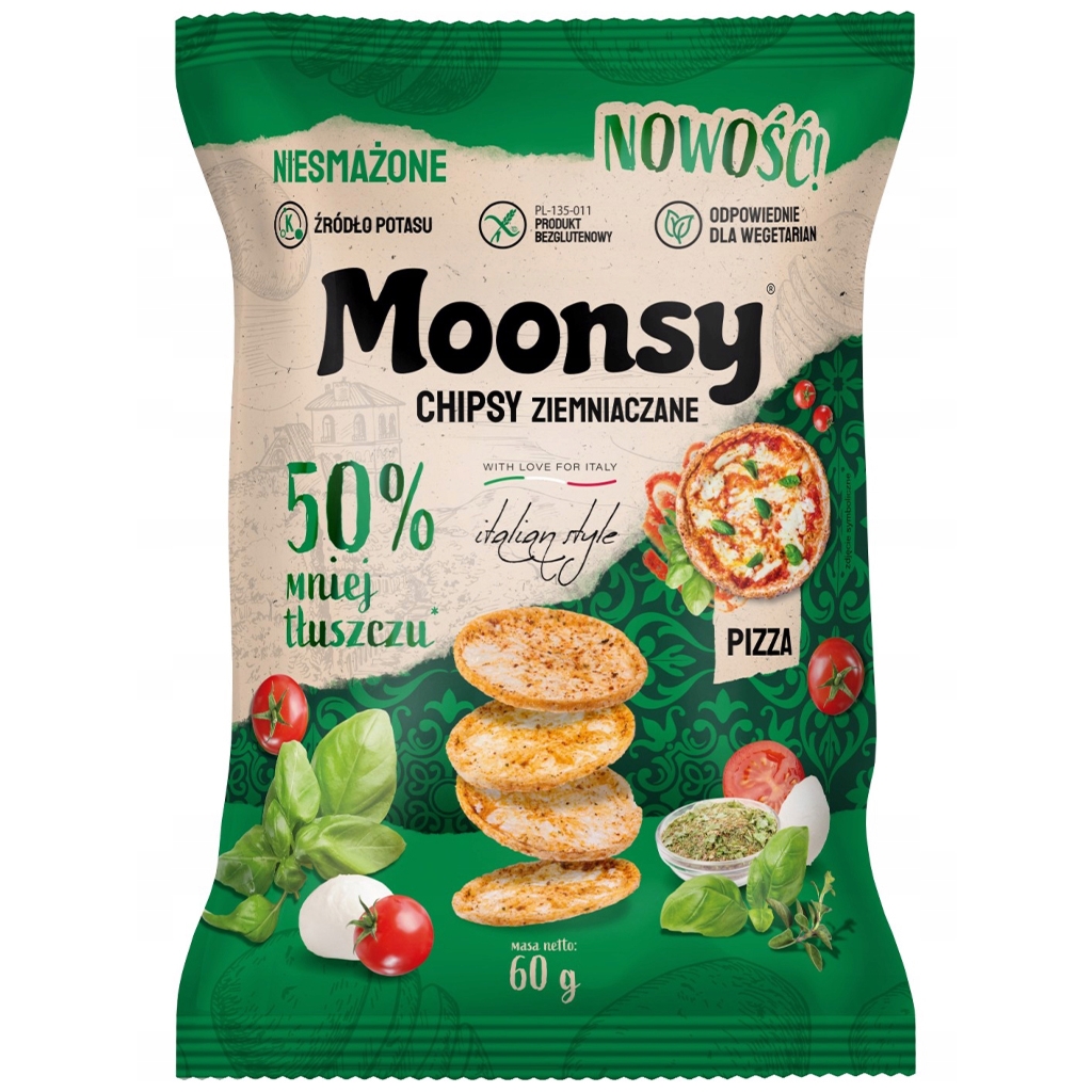 Moonsy Moonsy Chipsy ziemniaczane pizza 60g - Moonsy