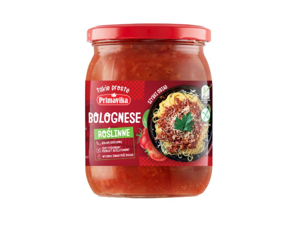 Bolognese roślinne danie obiadowe 470g - Primavika