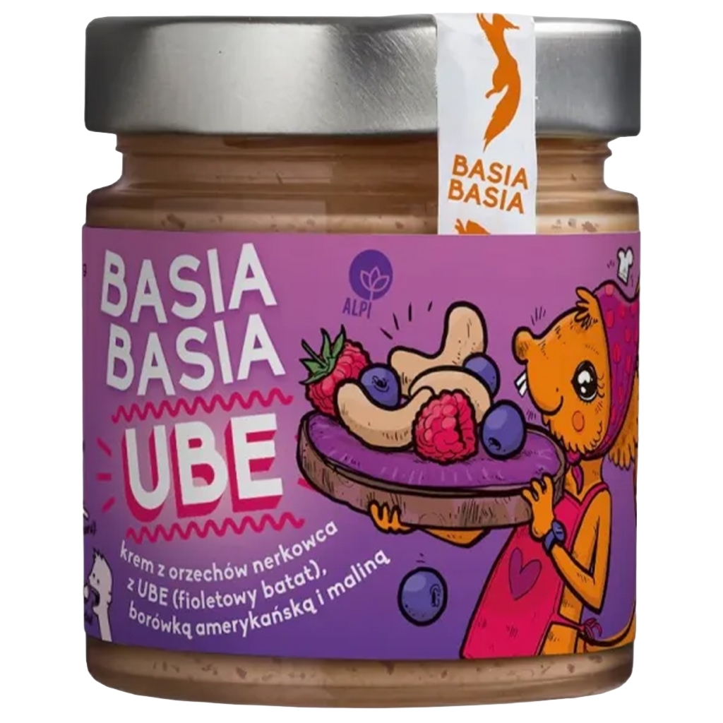 BASIA BASIA Krem z nerkowców z UBE, borówką i maliną 195 g