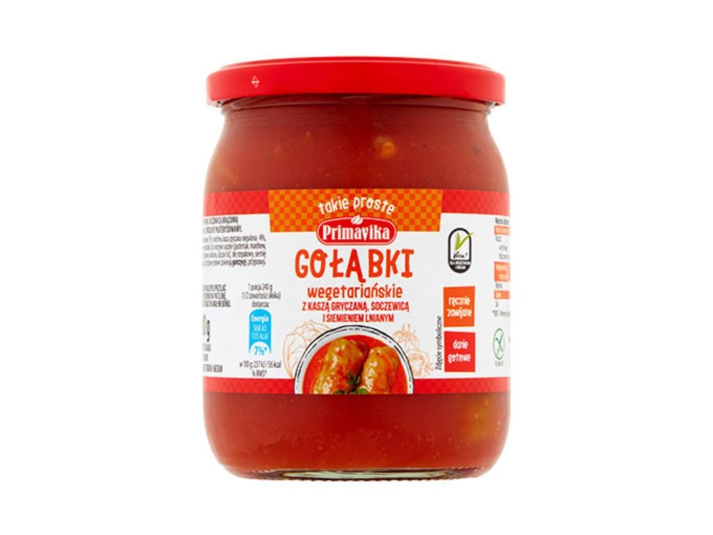 Gołąbki roślinne z kaszą gryczaną, soczewicą i siemieniem lnianym 480g - Primavika