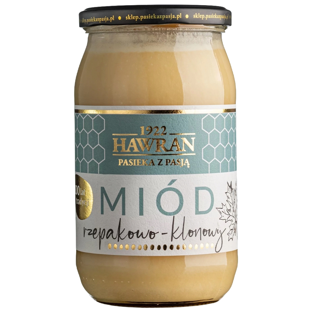 Hawran Miód rzepakowo - klonowy 1050g - Hawran