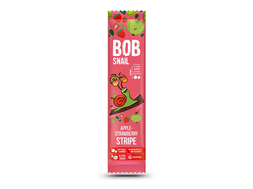 Przekąska jabłko-truskawka 14g BobSnail - Eco-snack