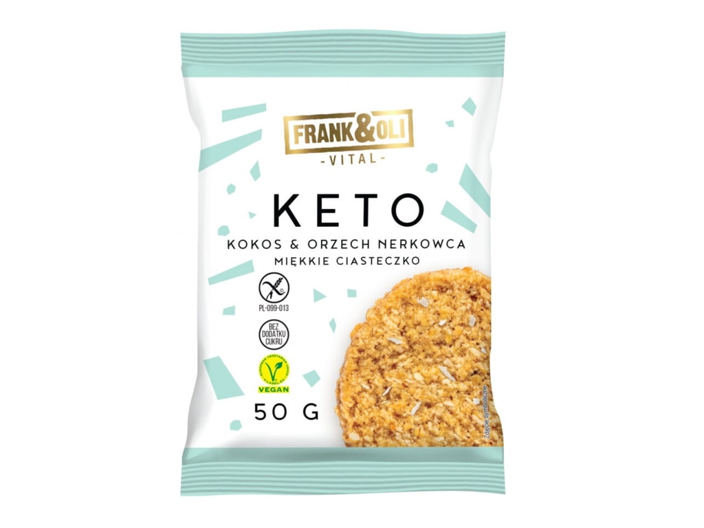 KETO Ciasteczko (kokos i nerkowiec) 50g - FRANK&OLI - Frank&oli