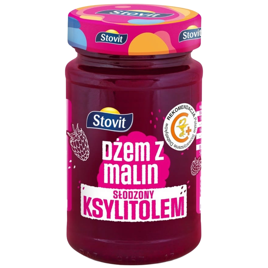 Dżem malinowy słodzony ksylitolem 250g - Stovit