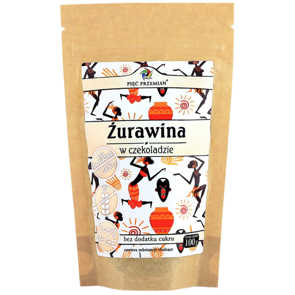 Żurawina w czekoladzie bez cukru 100g - Pięć Przemian