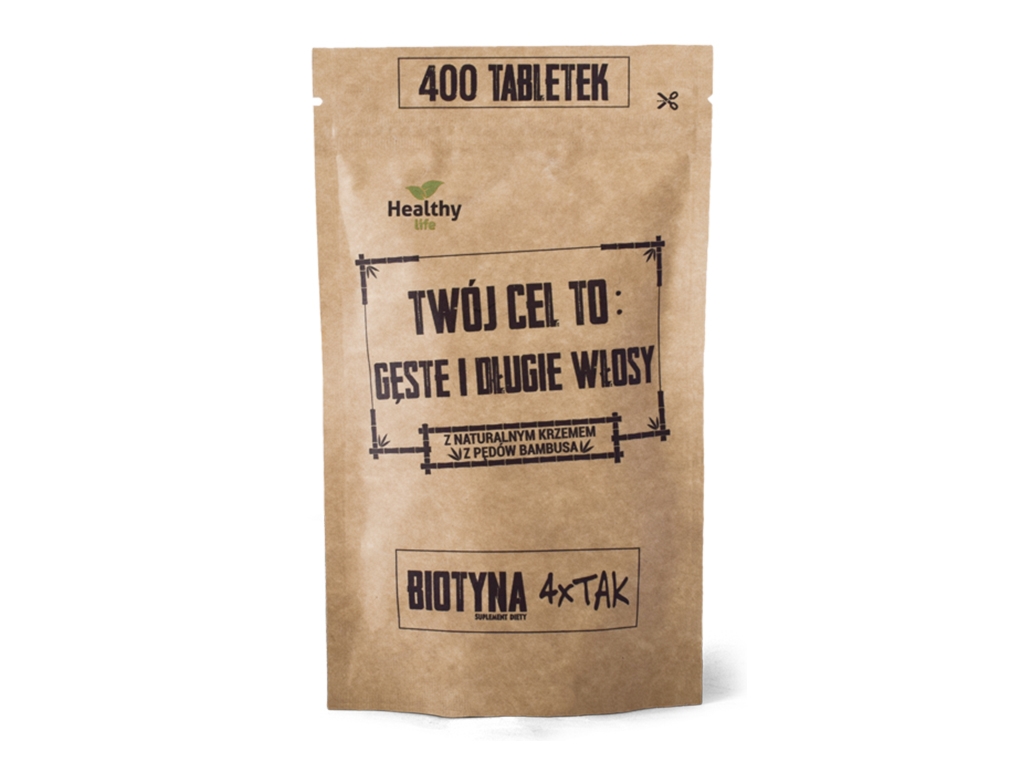 Biotyna 4X Tak - gęste i długie włosy 400 tabletek - Twój Cel To