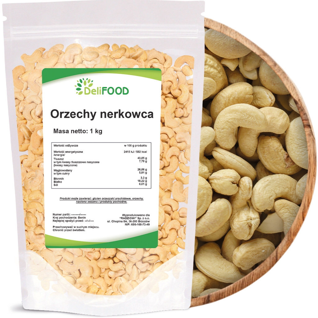 Orzechy nerkowca całe 1kg - Delifood