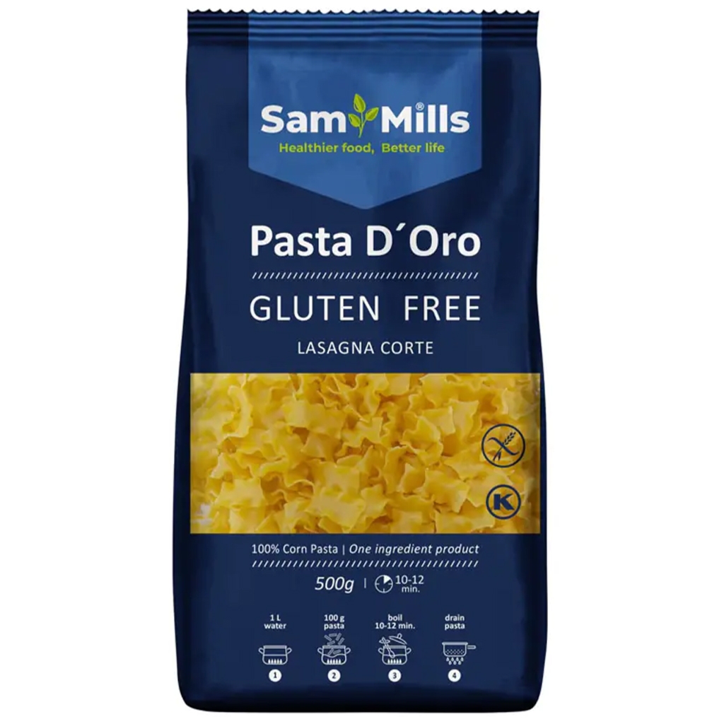 Sam Mills Makaron kukurydziany łazanka karbowana bezglutenowy 500g - Sam Mills
