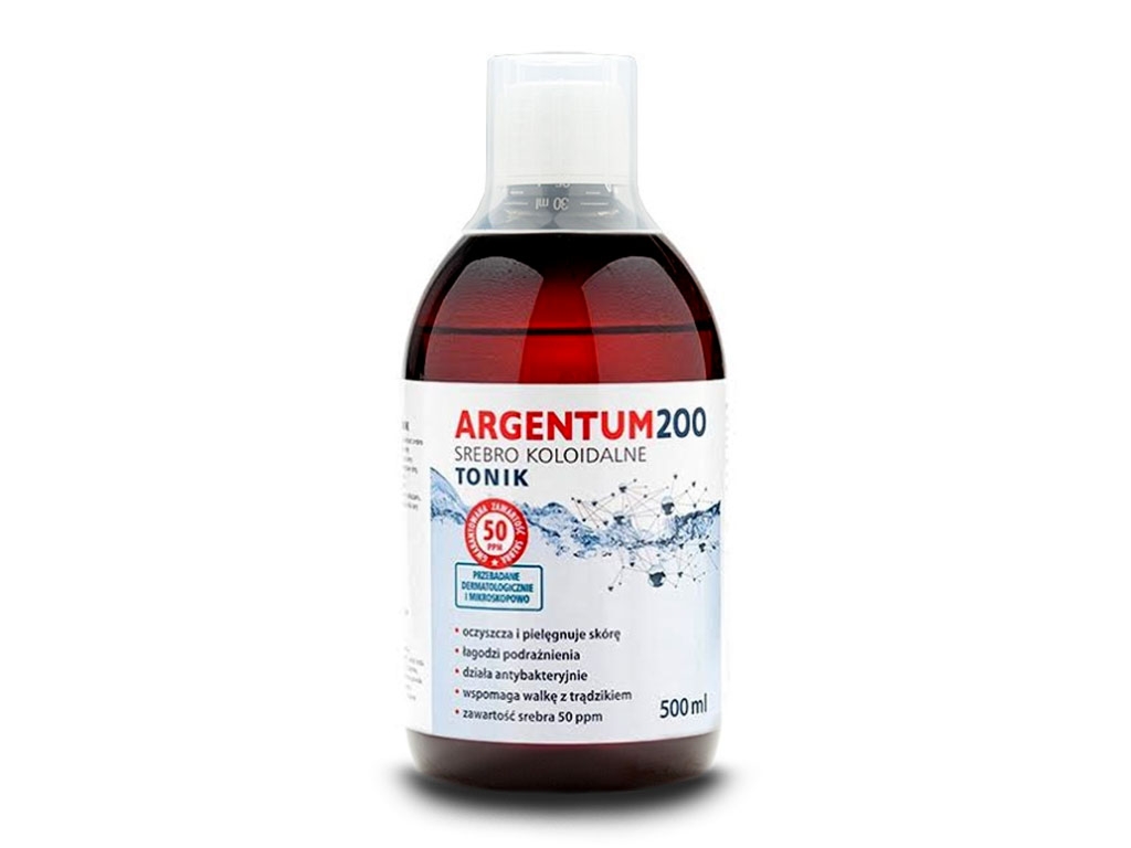 Aura Herbals Argentum200 Srebro Koloidalne 50 ppm Tonik 500 ml