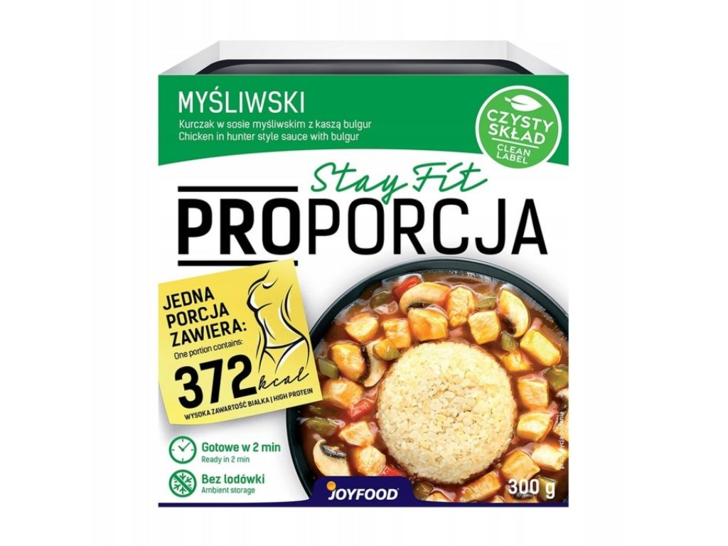 Danie gotowe kurczak w sosie myśliwskim z kaszą bulgur i warzywami PROporcja 300g - Joyfood