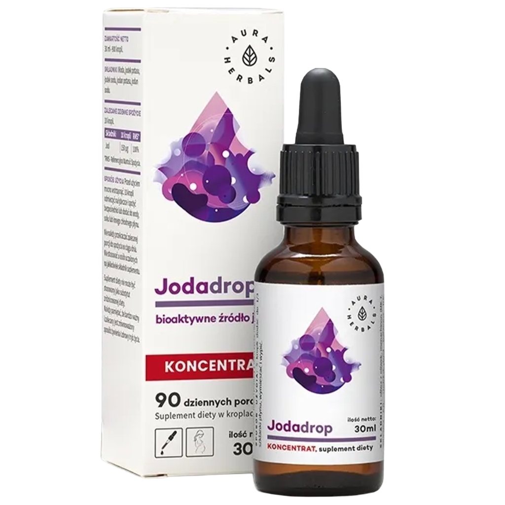 AURA HERBALS Jodadrop, bioaktywne źródło jodu, koncentrat, krople 30 ml - Aura Herbals