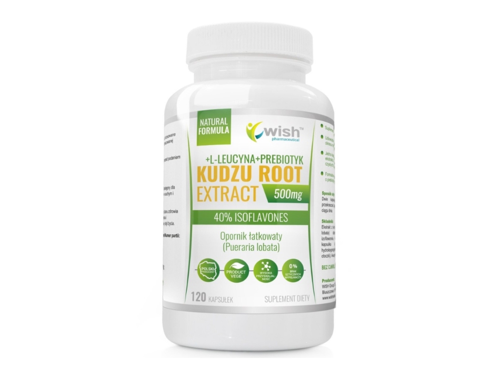 Kudzu Root 500mg 40% Isoflavones + L-Leucyna + Prebiotyk 60 - Wish