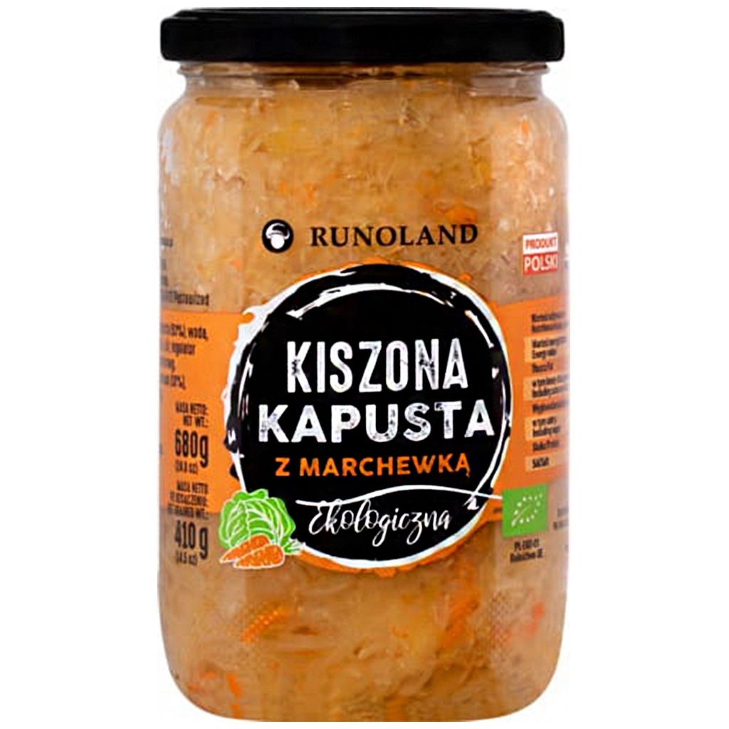 Kapusta kiszona z marchewką BIO 680 g (410 g) - Runoland