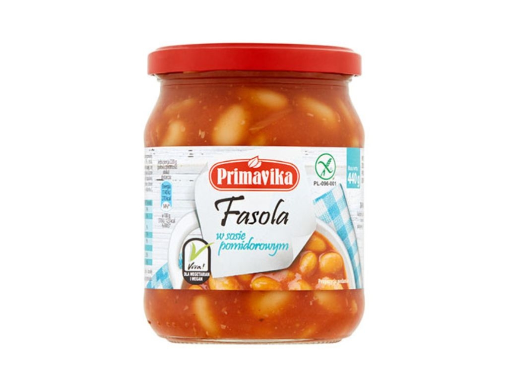 Fasola w sosie pomidorowym 440g - Primavika