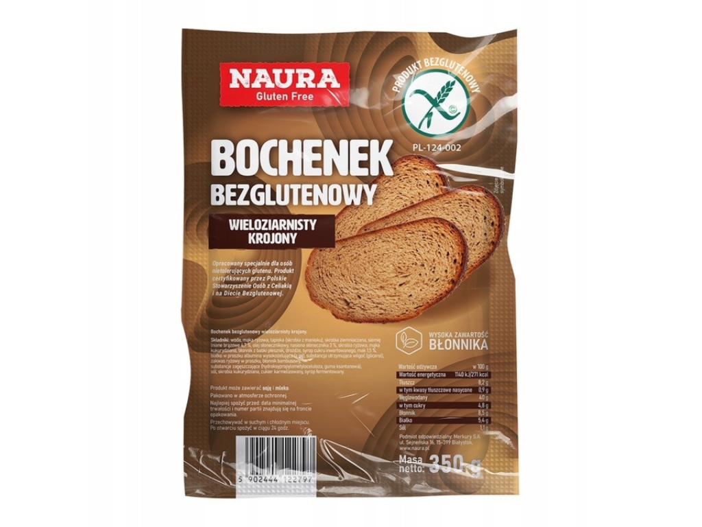 Bochenek wieloziarnisty chleb bezglutenowy 350g - Naura