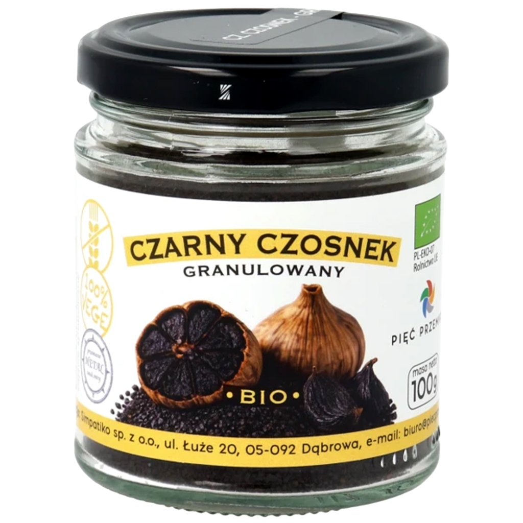 PIĘĆ PRZEMIAN Czarny czosnek granulowany BIO 100 g