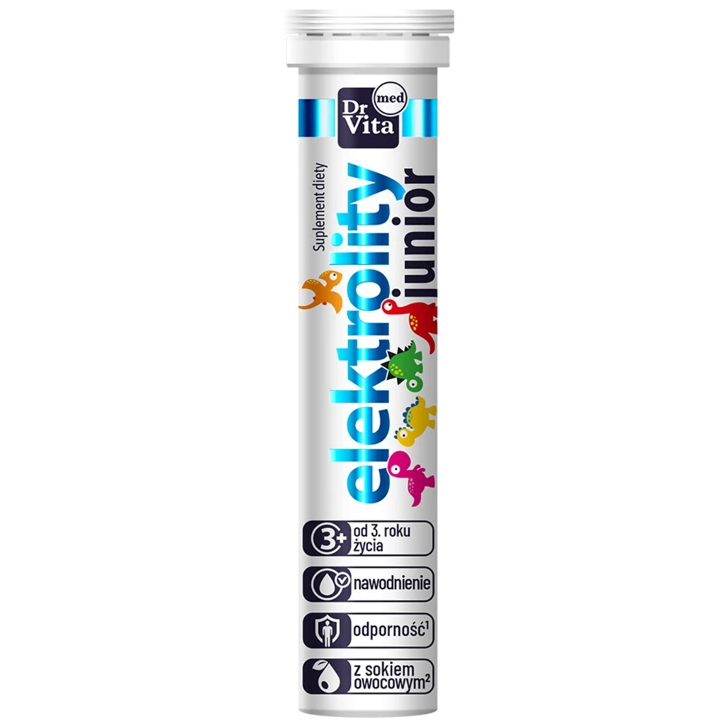 Dr Vita Elektrolity Junior 20 tabletek musujących - Dr Vita