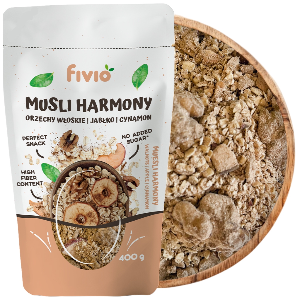 fivio Musli HAMRMONY orzechy włoskie, jabłko, cynamon 400g - Fivio