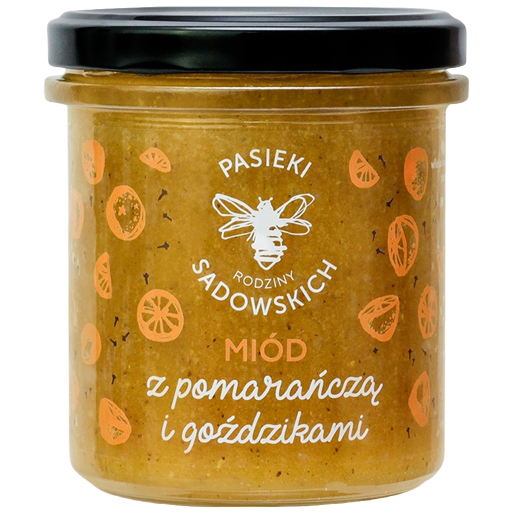PASIEKI RODZINY SADOWSKICH Miód z pomarańczą i goździkami 430g - Pasieki Rodziny Sadowskich